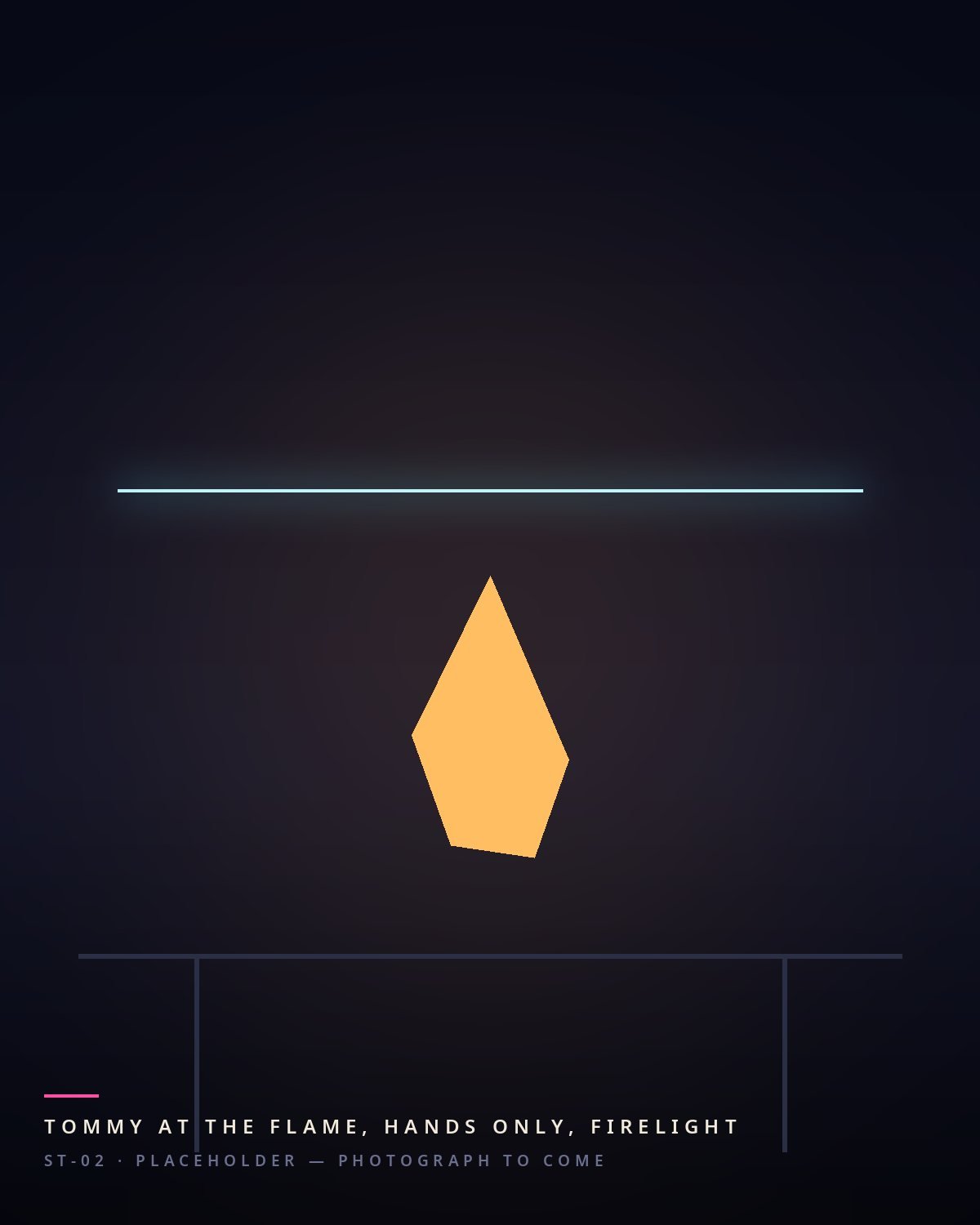 A gas flame under a cyan tube